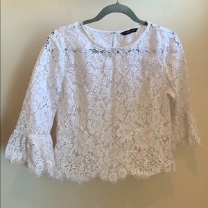Banana Republic Bespoke White Lace Top